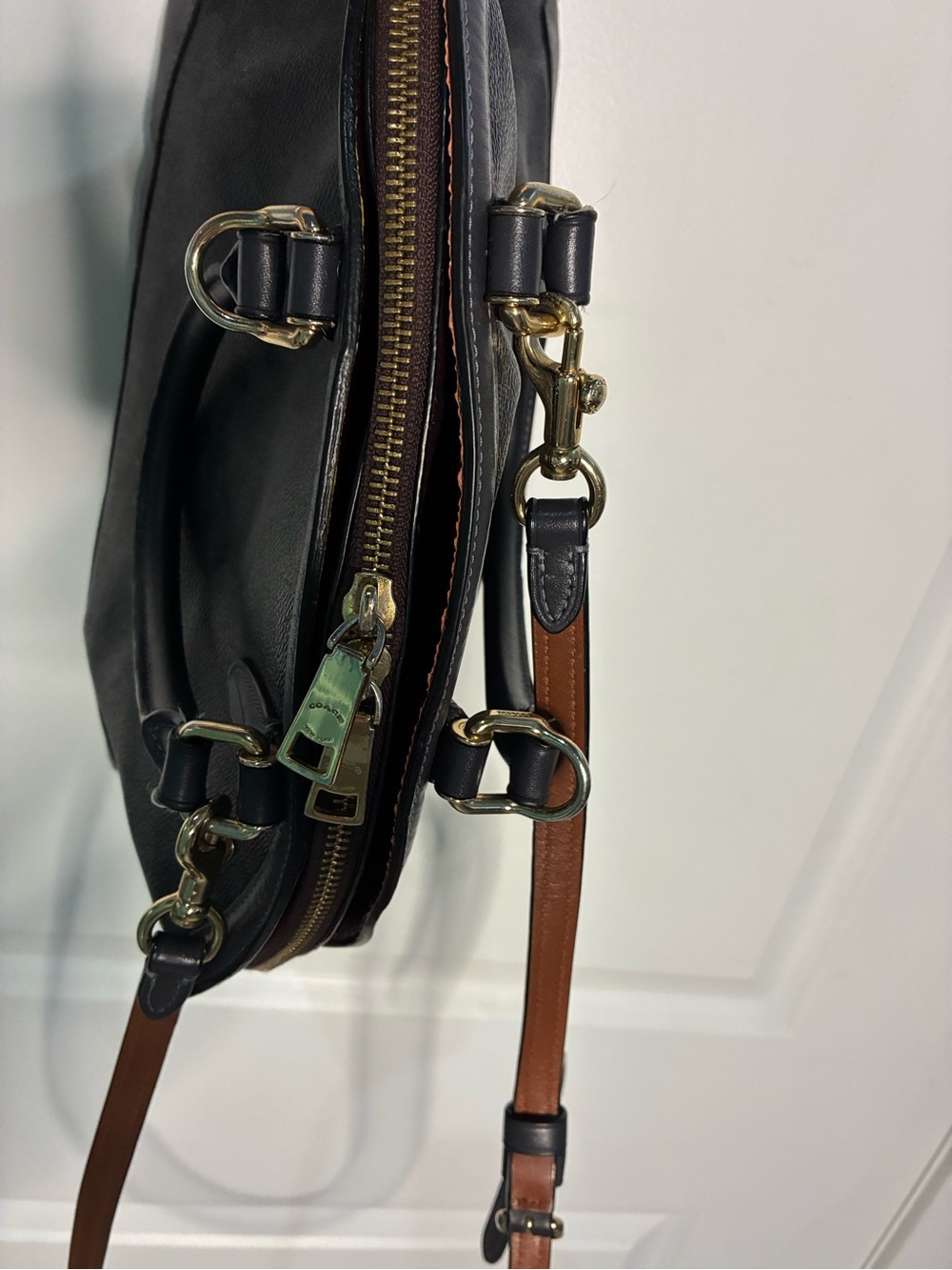 Coach Black and Brown Signature Satchel - Picture 8 of 11